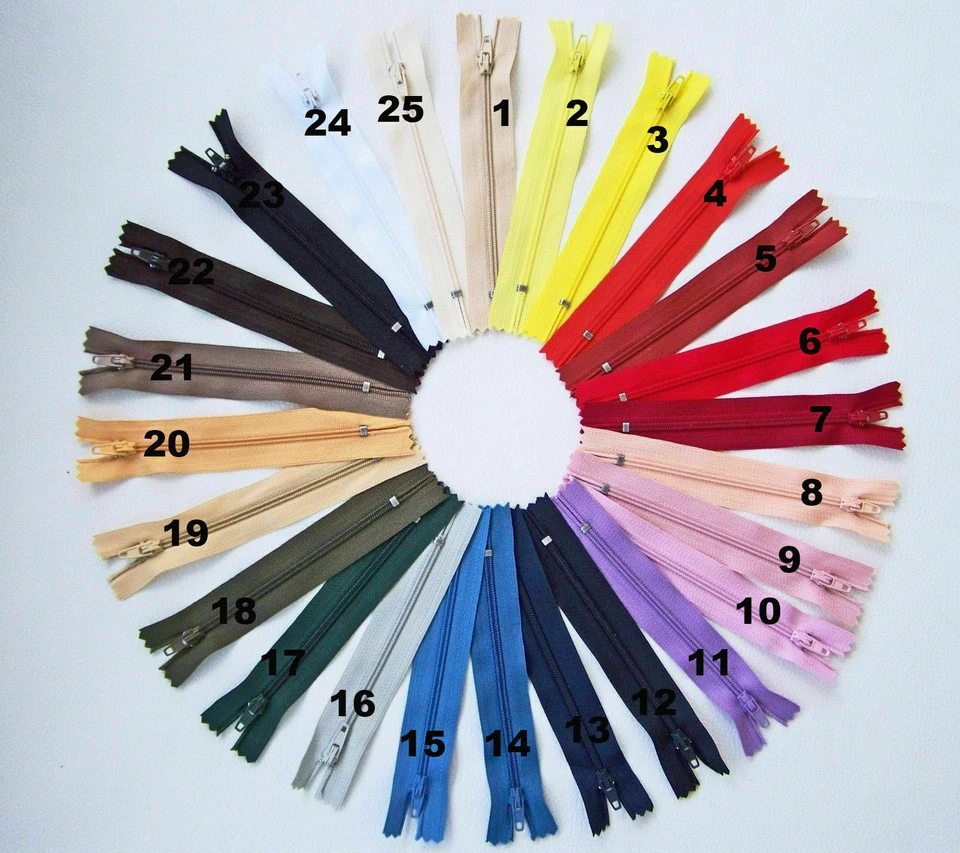 1 Reißverschluss freie Farbwahl 12/15/18/20/22/25/30/35 cm Spirale geschlossen - Bild 1 von 1