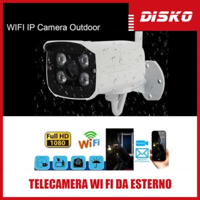 TELECAMERA WI FI DA ESTERNO IP CAMERA P2P WIRELESS IR INFRAROSSI IPCAM MICRO SD - Immagine 1 di 4