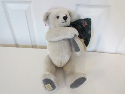 Libro de trapo Bear Collectible Deans limitado gris 7 de 500 13" de largo con bolsa de Navidad verde Foto 1 de 4