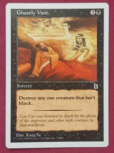 Magic The Gathering PORTAL THREE KINGDOMS GHOSTLY VISIT black card MTG - Picture 1 of 2
