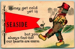 Wimpel niederländischer Comic Grüße vom Meer Oregon OR 1913 DB Postkarte J15 - Bild 1 von 2