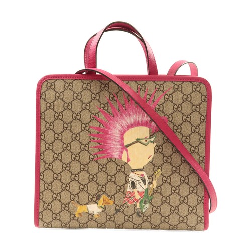 GUCCI GG SHW Borsa a tracolla 2 vie Borsa a tracolla PVC rivestita tela 630542 marrone rosa