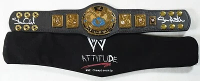 Мини-пояс с автографом Стива Остина из Stone Cold WWE Attitude Era Championship сертификат подлинности - Изображение 1 из 4