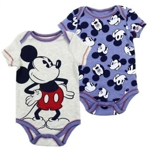 DISNEY MICKEY MOUSE Boys 2-Pack Creeper 3-6M - Picture 1 of 1