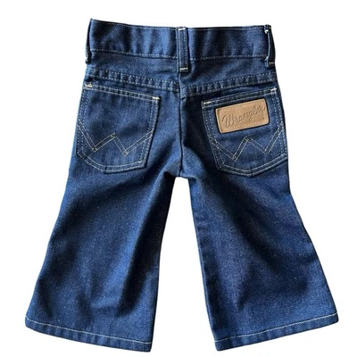 Jeans de mezclilla de pierna ancha vintage Wrangler para bebé niño pequeño Western Rodeo vaquero talla 1T Foto 1 de 4