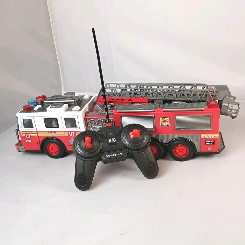 RC Fire Truck - Big Remote Control Toy Fire Truck - 14" Rescue Fire Engine W/Box - Image 1 of 4