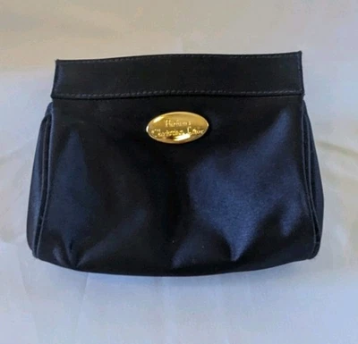 Bolsa de maquillaje satinada Dior Parfums Christian Dior azul medianoche y dorado Foto 1 de 4