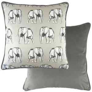 Evans Lichfield Piped Safari Elephant RV Steel Cushion Cover 17x17" - Picture 1 of 1