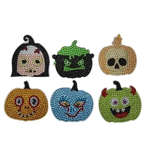 Halloween Pumpkin Diamond Art Magnets Scary Colorful Magnets Completed Set - Picture 1 of 5