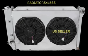 CHAMPION 3 ROW ALUMINUM RADIATOR SHROUD & 12" FANS 71 72 73 FORD MUSTANG COUGAR - Picture 1 of 2