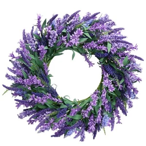 22 Lavender Wreath Spring Wreaths for Front Door Purple Flower Wreath with G - Picture 1 of 7
