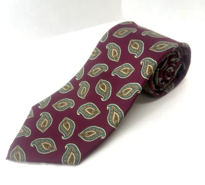 Preswick & Moore 100 % seda cosida a mano en EE. UU. Importado Fabris Paisley 59" x 3,5" Foto 1 de 4