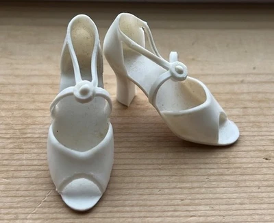 Vintage Mego 18” CANDI Doll ~ Rare WHITE High Heel Ankle Strap SHOES - Image 1 of 4