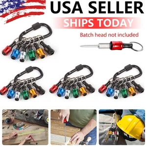 1/4" Hex Shank Quick Release Keychain Screwdriver Drill Bit Holder Bit Set Lots - Picture 1 of 16