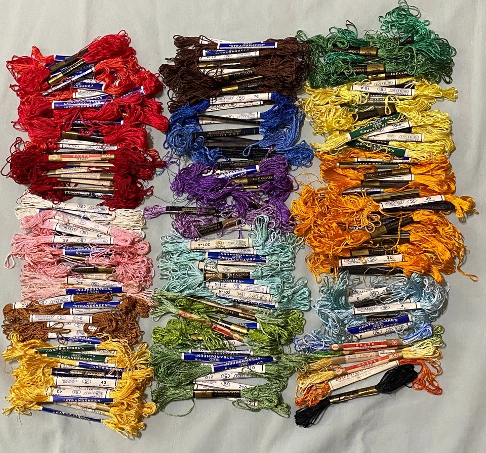 200 J&P COATS,Star, Coats & Clark Vtg STRANDSHEEN  Rayon Embroidery Floss Skeins - Image 1 of 4
