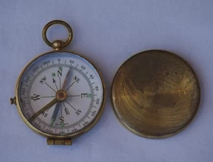 VINTAGE Pocket Compass Brass Made in Germany AS IS - Picture 1 of 6