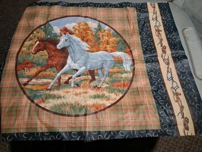 Cranston Horses Panel Cotton Fabric 23" Wide X 17" Length - Image 1 of 4
