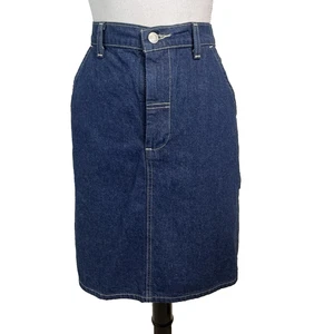 Ralph Lauren Polo Jeans Co. Skirt size 8 Denim Jean Carpenter Pockets A Line - Picture 1 of 9