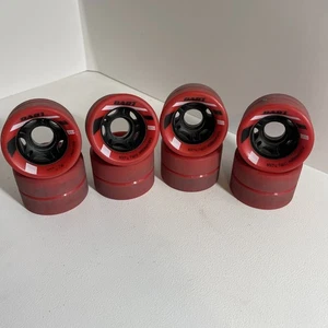 Dart Roller Skate Wheels 930 Size 62mm Blk & Red Lightly Used Set Of 8 - Picture 1 of 7
