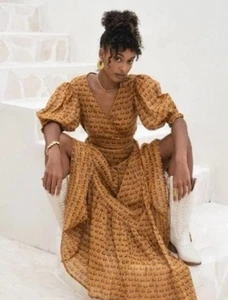 Daughters Of India Size XS Autumn Zuri Wrap Maxi Dress Cotton Gown Gypsy Boho - Picture 1 of 13