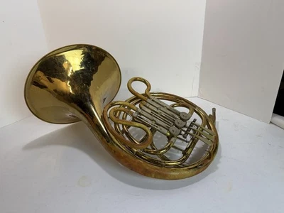 Cuerno francés Holton único F 3 rotores cuerno de latón vintage con estuche - como está Foto 1 de 4