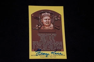 GEORGE KELL SIGNED AUTOGRAPHED YELLOW HALL OF FAME POSTCARD - Picture 1 of 1