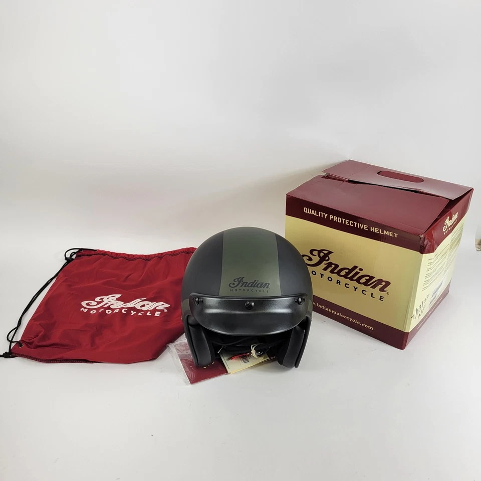 Casco Indian Motorcycle Cara Abierta Compatible con Bluetooth Mate Negro y Verde 3XL Foto 1 de 4