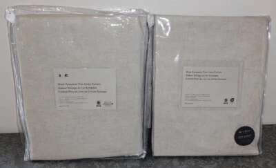 NWT West Elm Sheer European Flax Linen Curtain, Stone Gray, 48" x 84" (set of 2) - Image 1 of 2