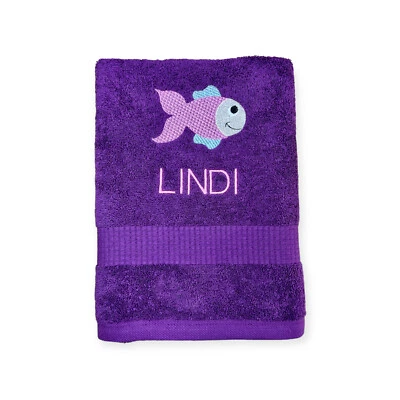 Fisch Handtuch mit Name, Handtuch, Sauna, Wellness, Duschtuch, Geschenk - Bild 1 von 4