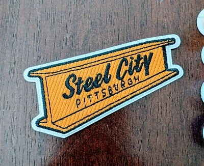 Pittsburgh Steelers 1.75x3.5" Steel City NFL Football Embroidered Iron On Patch