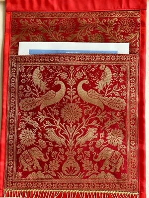 Decoración de Pared Rojo Colgante de Pared Tapiz de Seda Soporte para Correo Organizador Elefante Regalo Foto 1 de 4