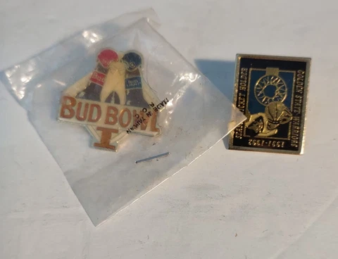 '91-'92 Golden State Warriors Season Ticket Hat Pin & Bud Bowl I Hat Pin Cover