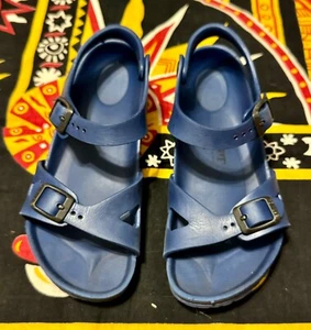 Birkenstock Children’s Rio Essentials Sandals Unisex Navy Size Kids EU 34/ US 3 - Picture 1 of 9