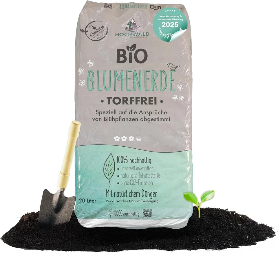 Hochwald - Bio Blumenerde 5 - 80 L torffrei - Blumen & Pflanzen-Erde biologisch