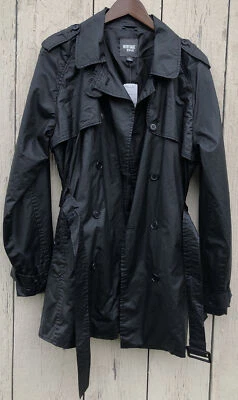 Nuevo abrigo de lluvia Heritage 1981 para mujer de algodón negro Foto 1 de 4