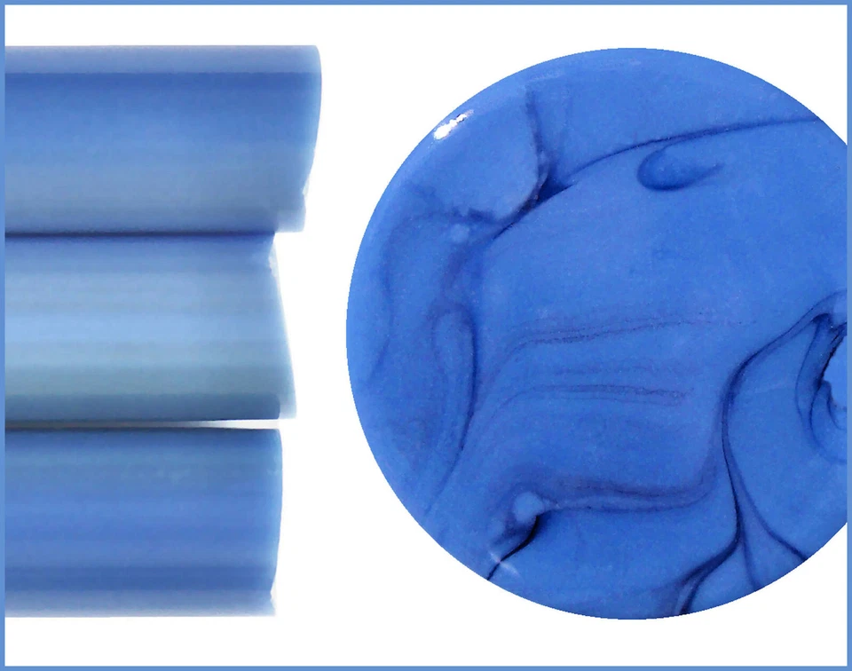 Pervinca-Blau Dunkel (3/4mm) Pastell Glasstäbe maschinengezogen - Effetre P222M