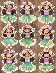 Hula Girl Die Cut Vinyl Stickers Set Scrapbooking Laptop Waterbottle - Picture 1 of 1