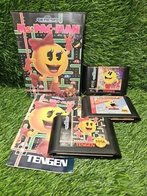 Pac-Mania Pac Man 2 & Ms Pac Man (Sega Genesis, 1991) Tested Read - Image 1 of 4