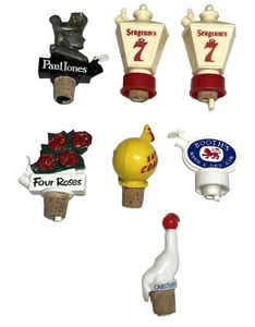 Vintage Ausgießer Barzubehör 7 Ausgießer Ausgießer Flasche Stopfen Schnaps Whisky - Bild 1 von 12
