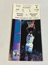 Charlotte Hornets Milwaukee Bucks Old NBA Ticket Stub #4 11-26-93 Larry Johnson