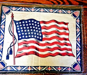 Vintage (early 1900s) Cigar Tobacco Flannel Felt USA 48 Star FLAG 8" x 10-1/2" - Picture 1 of 2