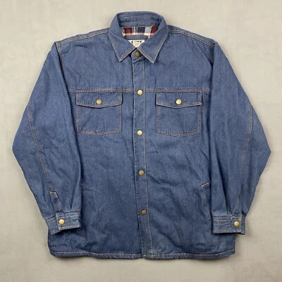 Vintage Duke Haband Flannel Lined Denim Trucker Jacket Western Workwear Men's XL - Image 1 of 4