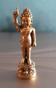 1 Pcs Little Buddha Statue Figure Brass Sculpture Crafts - Picture 1 of 7