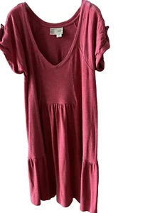 Anthropologie cherry red midi relaxed fit cotton-mix summer dress, UK size 12/14 - Picture 1 of 7