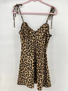 Zara Cheetah Print Spaghetti Strap mini Dress size Small - Picture 1 of 4