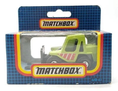 Camión elevador horquilla Matchbox 1990 (verde rojo) nuevo stock antiguo MB61 1:64 Tailandia nuevo de stock Foto 1 de 4