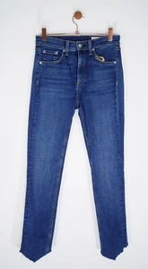 Rag & Bone High Rise Ankle Skinny with Diagonal Frayed Hem in Manson - Size 25 - Picture 1 of 8