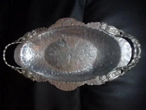 VINTAGE RODNEY KENT HANDGESCHMIEDETE KREATION # 404 TULPE SILBER TABLETT - Bild 1 von 2