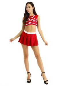 #XL Women Schoolgirl Cheer Leader Cosplay Uniform Lingerie Fancy Dress Costumes - Picture 1 of 5