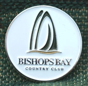 RARE_Limited Edition_ BISHOPS BAY Country Club 1" Ni-Silver Plated Ball Marker - Picture 1 of 1